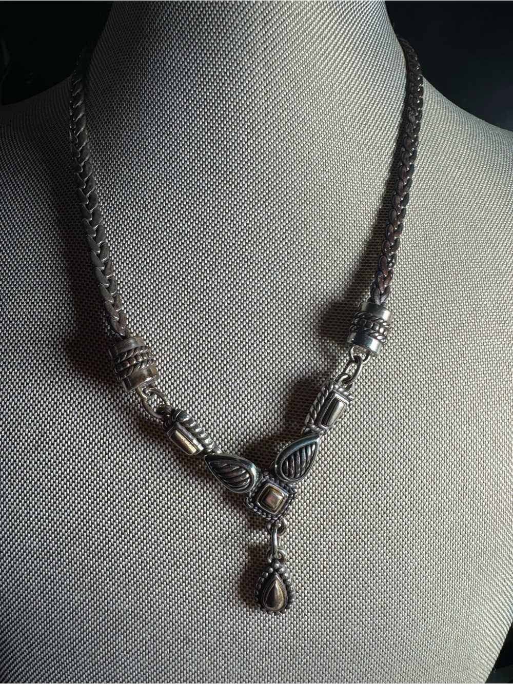 Brighton Ornate Teardrop Pendant Necklace - Silver